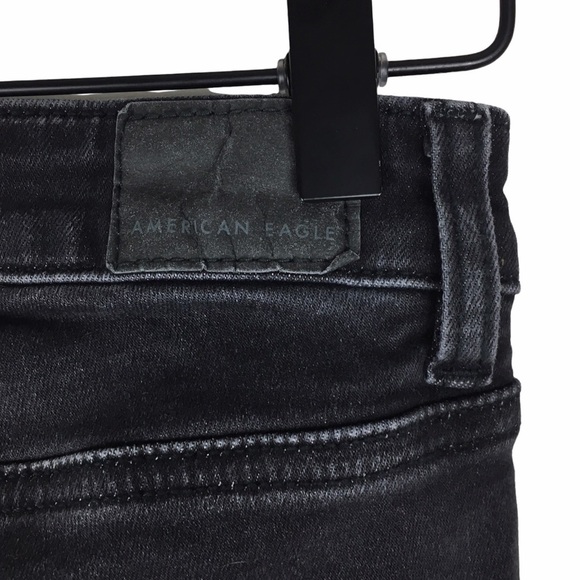 AMERICAN EAGLE Jeans Highest Rise Jegging Crop Faded Black Wash Size 4 Regular - Picture 7 of 15